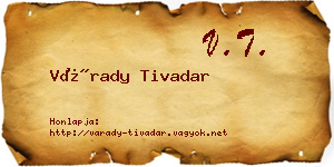 Várady Tivadar névjegykártya